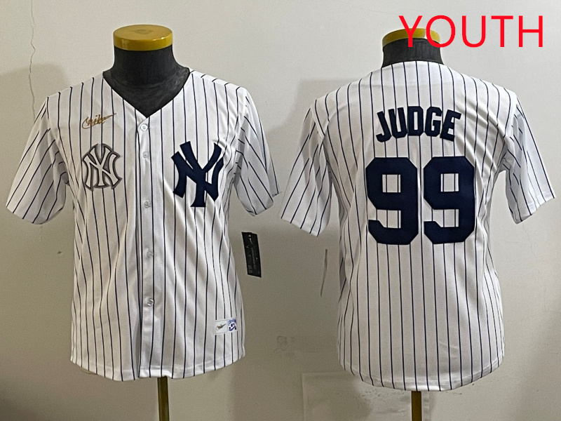 Youth New York Yankees #99 Judge White 2025 Nike MLB jersey style 112